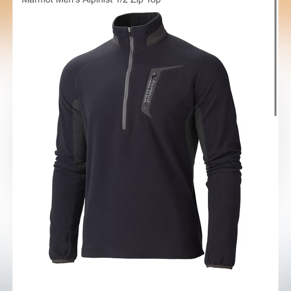 Marmot Men's Alpinist 1/2 Zip Top black and gray XL